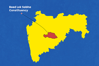 A cartographic outline of Maharashtra with the Beed Lok Sabha Constituency highlighted in red.