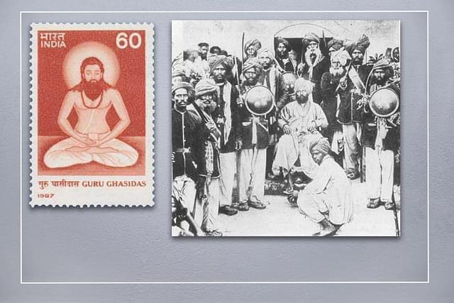 Guru Ghazidas with sacred thread & Satnami Guru in 1890s: Photo  acknowledgement: Prof. Saurabh Dube, Untouchable Pasts, SUNY, 1998, p.61