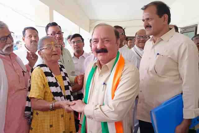 Kishori Lal Sharma campaigning in Amethi