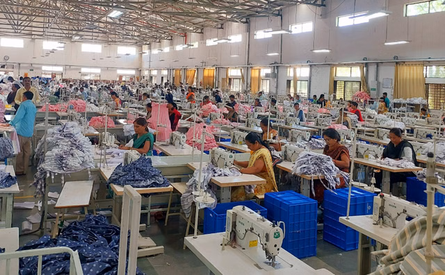 Women at work inside the Pepper Mint Clothing.