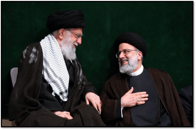 Khamenei (left) and Raisi (right)
