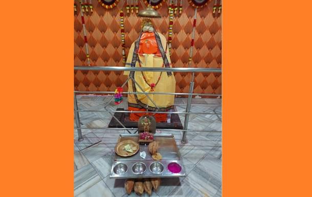 A relief of Lord Hanuman engraved on a rock in the Shri Kanheri Temple Complex. Adhering to a tradition started by Sharad Pawar, politically active members of the Pawar family offer a coconut here before filing nominations for elections.