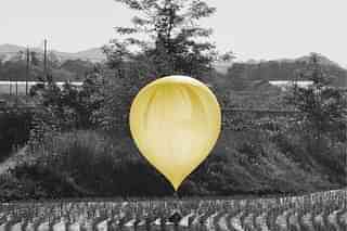 A balloon sent by North Korea into South Korea carrying trash, claimed by South Korea.