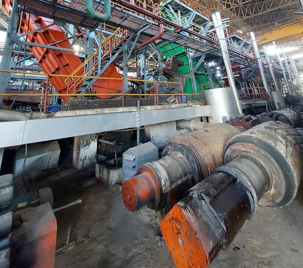 Inside the sugar extraction unit undergoing maintainence after the closure of the crushing season.
