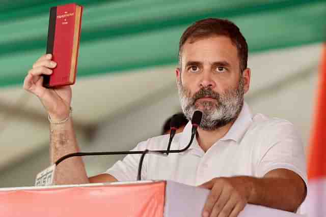 Rahul Gandhi holding Constitution copy