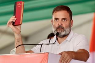 Rahul Gandhi holding Constitution copy
