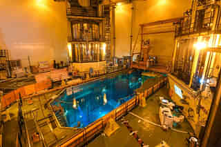 The spent fuel pool inside a reactor unit at the Dayawan Nuclear Power Plant in Shenzhen, China.Source: Xinhua News Agency/Getty Images