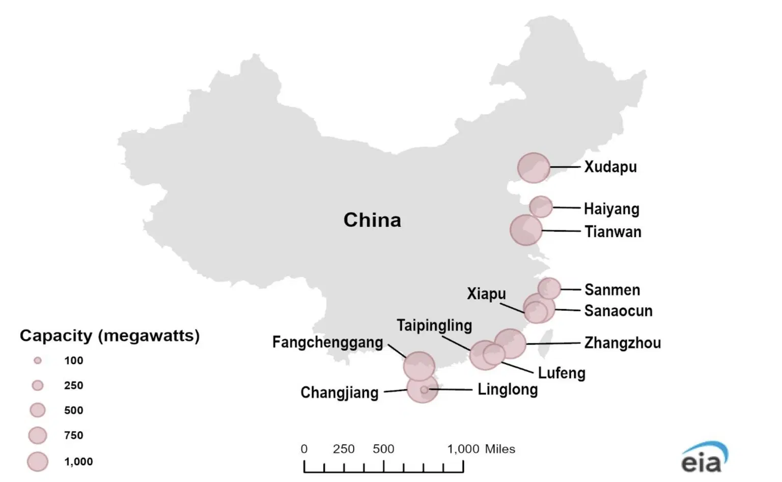Nuclear power plants under construction in China, as of April 2024