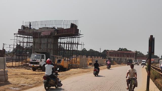 Construction work on the Dhubri-Phulbari bridge