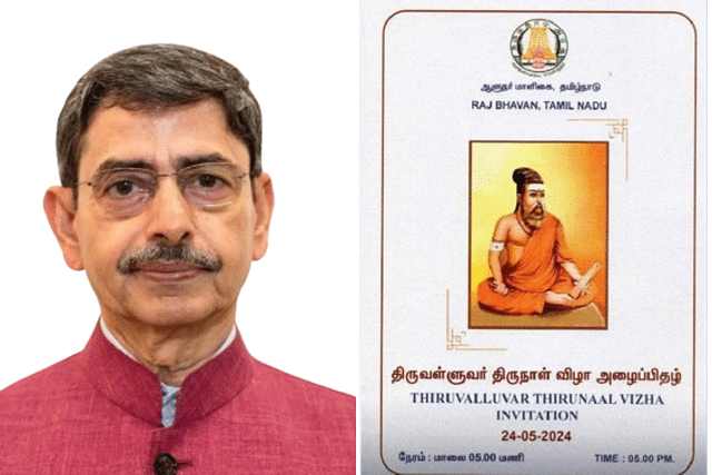 Saffron robes for Thiruvalluvar in an invitation by the Raj Bhavan has created a row