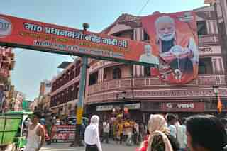 A banner in Narendra Modi's support in Varanasi (Image credit: Sumati Mehrishi)