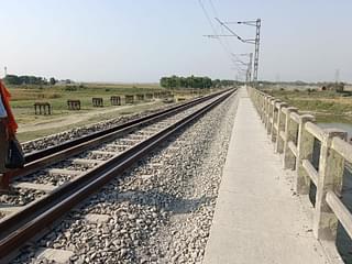 Railway track along with walking route