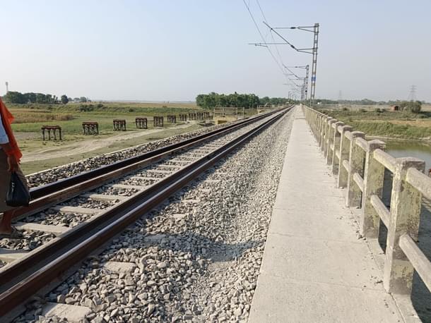 Railway track along with walking route