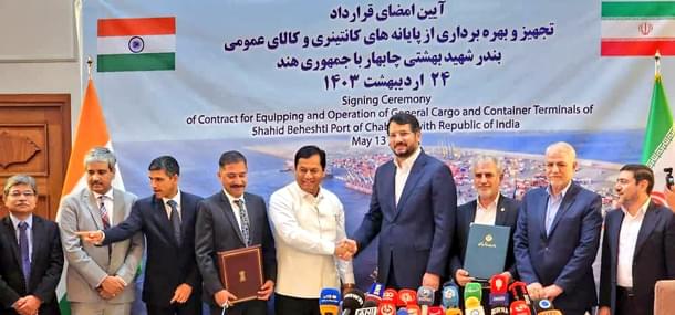 Shipping Minister Sarbananda Sonowal and Mehrdad Bazrpash, Minister of Roads of Iran.