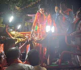 Madhavi Latha interacting with the public. ( S Rajesh)