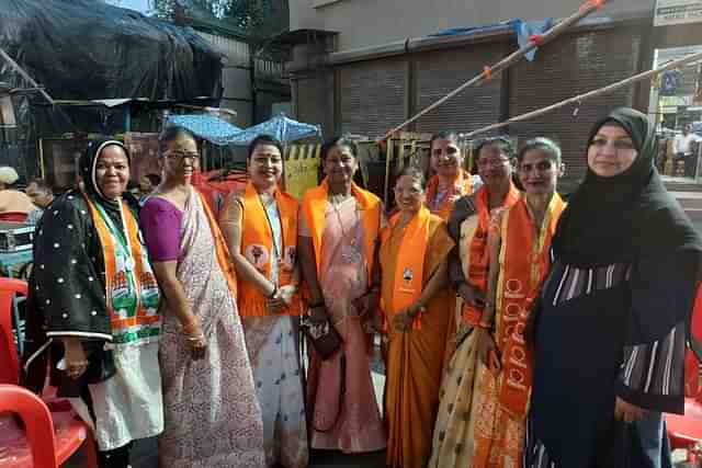 Shiv Sena UBT cadre along with the Congress's Minority-Wing cadre at a campaign rally in support of Arvind Sawant, the former's candidate and sitting MP from Mumbai South Lok Sabha constituency.