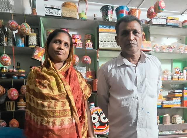 Jogendra Swain with his wife Janki at Rahurajpur.