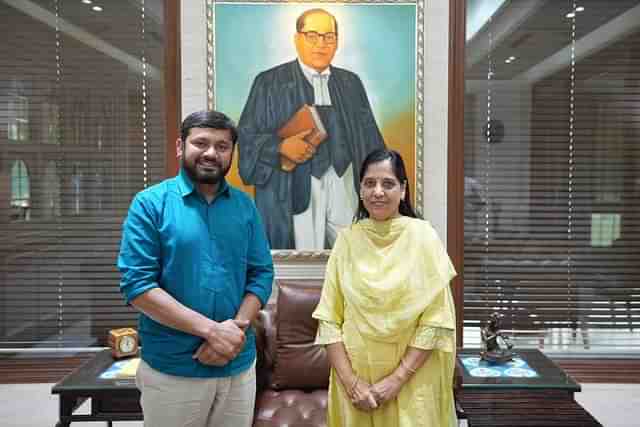 Kanhaiya Kumar with Sunita Kejriwal