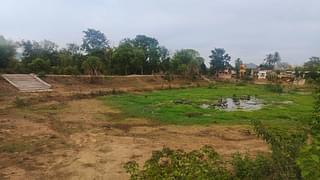 The large reservoir at Badagada village which has gone dry.