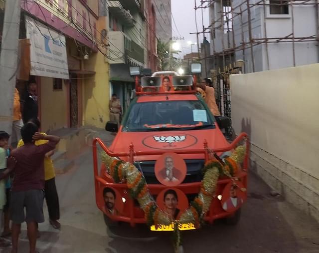 Madhavi Latha's campaign vehicle. (S Rajesh)