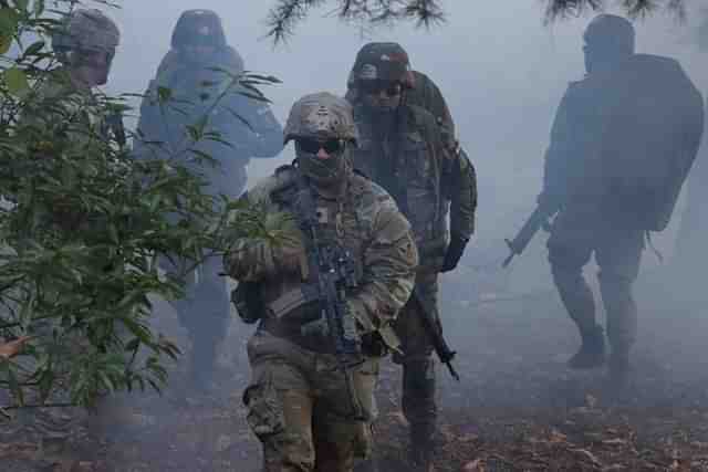 Indian Army and US Army troops in action during exercise Yudh Abhyas 2022. (Representative Image) (Indian Army/Twitter)
