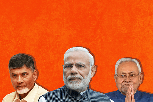 Andhra CM Chandrababu Naidu, PM Narendra Modi and Bihar CM Nitish Kumar 