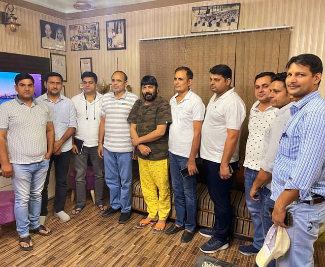 Vikas Baliyan (in yellow) with the Special Operations Group team of police
