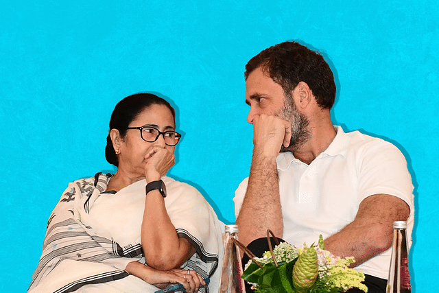 Bengal Chief Minister Mamata Banerjee with Congress leader Rahul Gandhi 