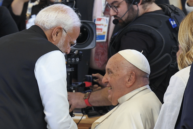 PM Modi met Pope Francis on the sidelines of the G7 Summit.