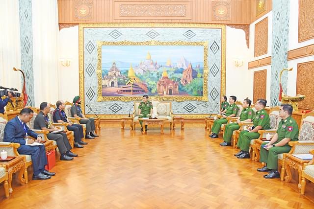 Senior Indian Army officers led by Joint DGMI Maj Gen Dewgun with top Myanmarese military officers at Naypyitaw Wednesday (12 June)