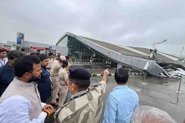 Delhi airport roof collapsed earlier this morning (Pic Via X)