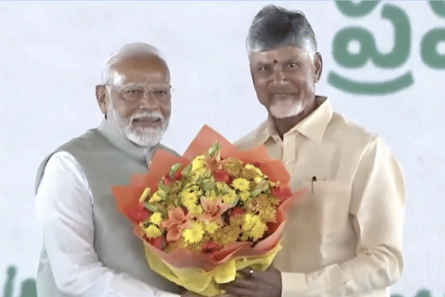Andhra CM Naidu with Prime Minister Narendra Modi