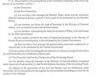 Section 7 of Nalanda University Act, 2010