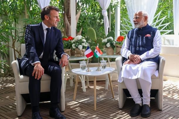 PM Modi with French President Emmanuel Macron