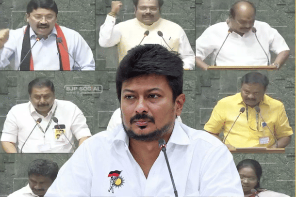 DMK MPs taking oath in the Lok Sabha