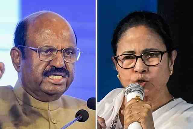 West Bengal Governor  C V Ananda Bose (left) and Chief Minister Mamata Banerjee (right)