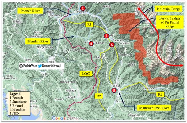 Map Of Poonch-Rajouri Sector via VatsRohit (@KesariDhwaj on X)