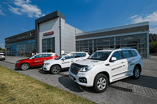 Great Wall Motors' Haval-branded vehicles park outside a dealership in Russia.