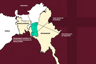 Map of the 'independent' ‘Zo’ state, comprising areas of Bangladesh, Myanmar, and Mizoram that Sheikh Hasina spoke about