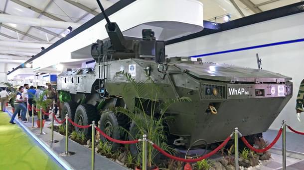 DRDO-Tata WhAP with 30 mm autocannon at Defexpo 2018