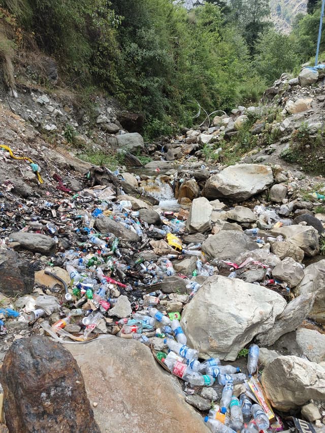 Garbage littered in Parvati Valley's Kasol.