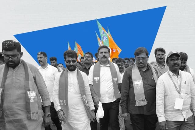 Karnataka BJP chief B Y Vijayendra on the fourth day of 'Mysuru Chalo' padayatre. (BYVijayendra/X)