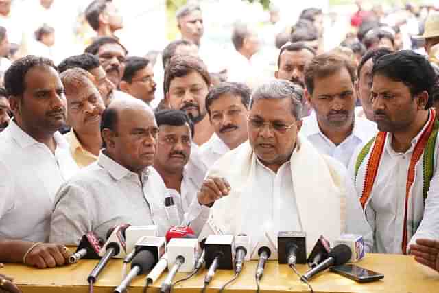 CM Siddaramaiah addressing the media in Bengaluru. (X/Siddaramaiah)