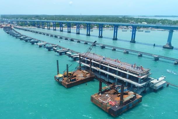 India’s first vertical lift railway sea bridge.
