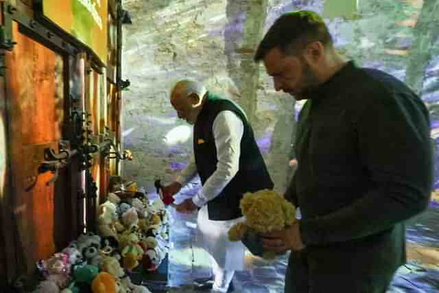 PM Narendra Modi and Volodymyr Zelenskyy at  Martyrologist exposition on children