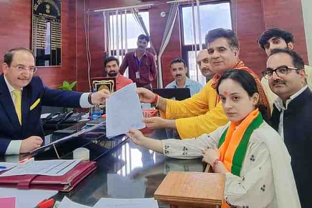 Shagun Parihar files nomination with Jammu-Kashmir BJP president Raina