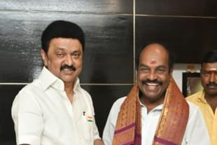 Tamil Nadu CM MK Stalin with DMK MP S Jagathrakshakan