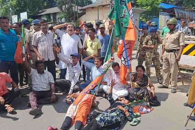 BJP workers protesting in West Bengal