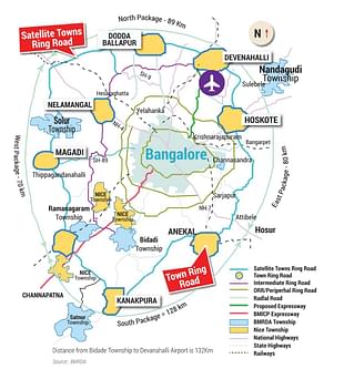 Planned townships on map. (Artha Midas)