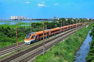 Vande Metro consists of 12 fully air-conditioned coaches capable of running up to 110 kmph (Oneindia)